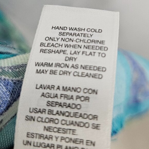 Chico's Jacket Blue Green Abstract Artsy Burnout Open Psychedelic Shacket 2 (L) - Picture 13 of 14